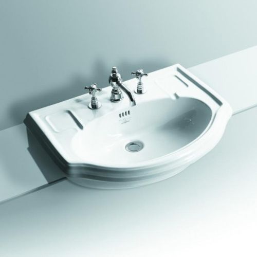 Раковина из сантехнического фаянса Simas Arcade AR835bi*3 70х50 полувстраиваемая цвет белый 3 отверстия под смеситель