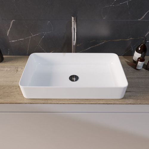 Раковина из сантехнического фаянса Grossman GR-3031 60х30 накладная цвет белый без отверстий под смеситель - фото 2