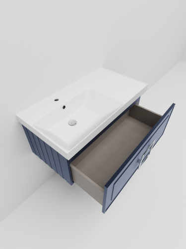 Тумба с раковиной La Fenice CUBO NFNC-01-CUB-BG-90-1-90L 90х50 подвесная цвет синий - фото 5