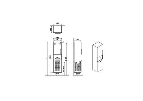 Шкаф-пенал Vitra Root 68009 40х160 подвесной цвет коричневый - фото 2
