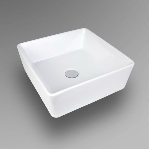 Раковина из сантехнического фарфора Bond Cube S54-390 40х40 накладная цвет белый без отверстий под смеситель - фото 5