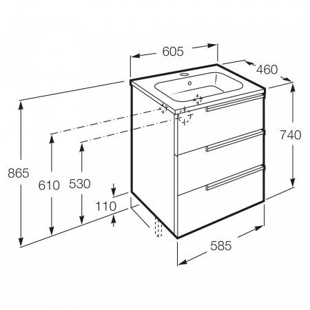 Тумба под раковину Roca Victoria Nord Ice Edition ZRU9302834 60х50 напольная цвет белый