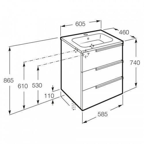 Тумба под раковину Roca Victoria Nord Ice Edition ZRU9302834 60х50 напольная цвет белый - фото 4