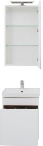 Комплект мебели: тумба с раковиной + зеркало-шкаф Aquanet София 00203648 50х50 напольный цвет белый - фото 3