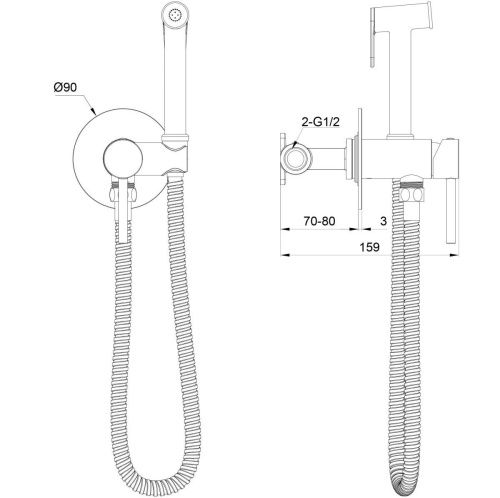 Гигиенический душ со смесителем Wonzon & Woghand Stick WW-88829902-MW белый - фото 2