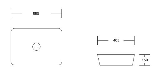 Раковина из сантехнического фарфора Milleau MIEL MU0021-GW 60х40 накладная цвет белый без отверстий под смеситель - фото 2