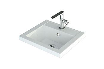 Раковина из искусственного камня Art&Max FAMILY AM-LAV-400-MR-A 40х40 накладная цвет белый