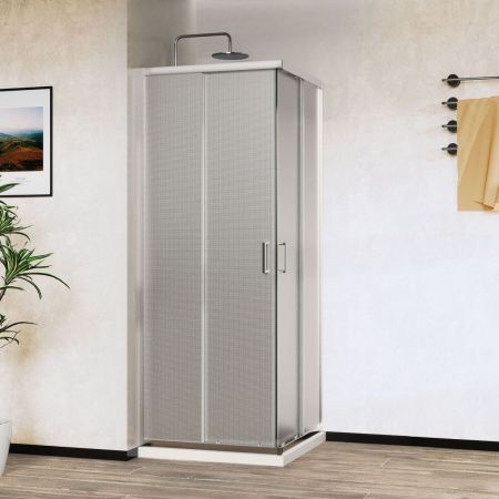 Душевой уголок Vincea City VSS-5CT9010MT 100х90 стекло текстурное профиль хром без поддона