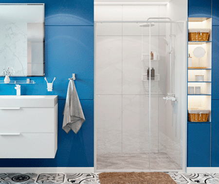 Душевая дверь Wasserkraft Rhin 44S 44S13 110х200 стекло прозрачное профиль белый