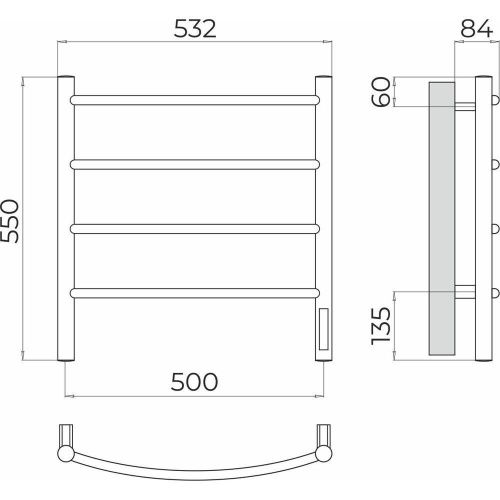 Полотенцесушитель электрический Terminus 4670078544483 55х55 хром - фото 3