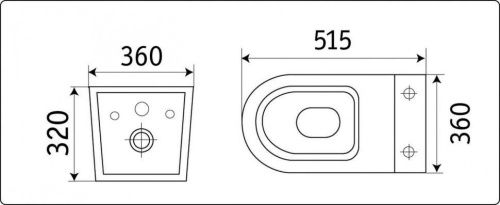 Унитаз подвесной CeramaLux 5178-18 черный с сиденьем микролифт безободковый каскадный смыв - фото 3