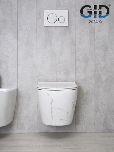 Унитаз подвесной Gid Convexo 62228Y черный с сиденьем микролифт безободковый смыв торнадо - фото 2