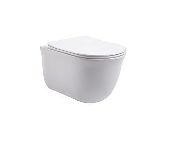 Унитаз подвесной Aquatek КЛАССИК AQ1111-00 белый с сиденьем микролифт безободковый каскадный смыв