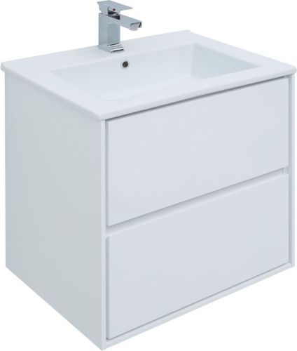 Тумба под раковину Aquanet Милан 00339965 60х50 подвесная цвет белый - фото 3