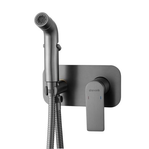 Гигиенический душ со смесителем Shevanik S4105T оружейная сталь - фото 2