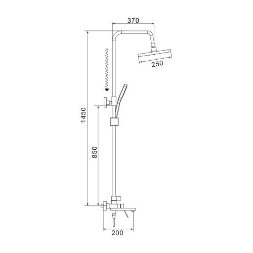 Душевая стойка Shevanik S4336T настенная цвет оружейная сталь - фото 3