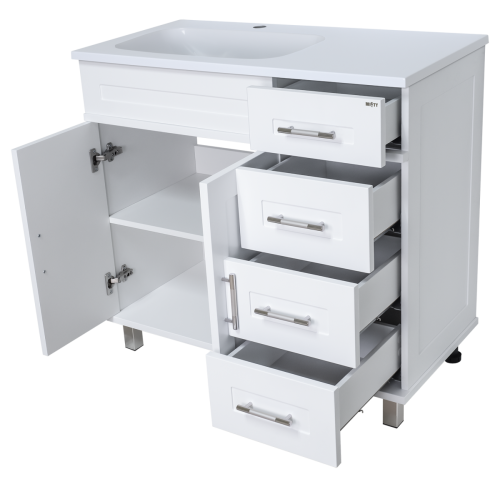 Тумба под раковину Misty Купер П-Куп01090-0124ЯЛ 90х40 напольная цвет белый - фото 2