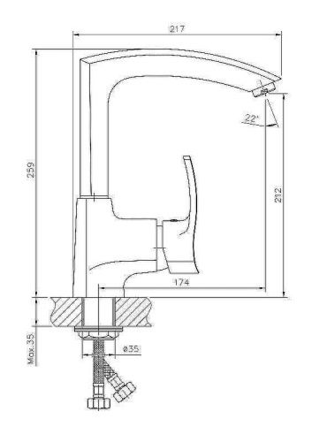 Смеситель для кухни Haiba HB70 HB4070 на мойку хром - фото 3