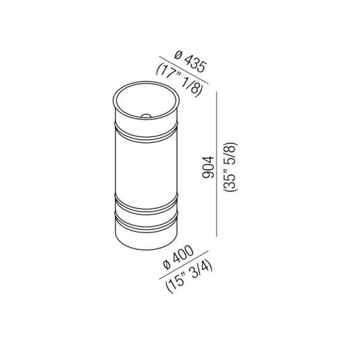 Раковина керамическая Agape Vieques ACER0798FZZ 40 см напольная цвет белый без отверстий под смеситель - фото 2