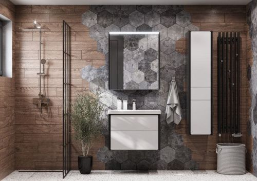 Шкаф-пенал Roca Ronda ZRU9302966 30х140 подвесной цвет белый/серый - фото 2