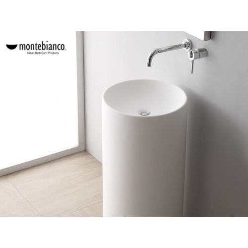 Раковина из искусственного камня MonteBianco Pisa 11235 40х40 напольная цвет белый без отверстий под смеситель - фото 3