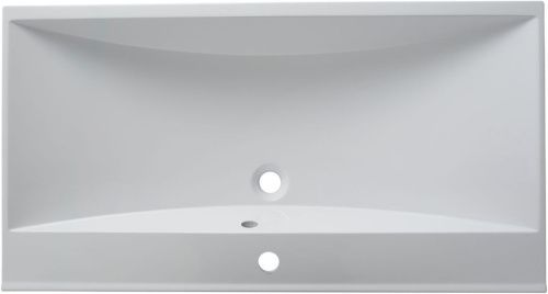 Раковина из искусственного камня Aquanet Нота 00284114 90х50 полувстраиваемая цвет белый 1 отверстие под смеситель - фото 3