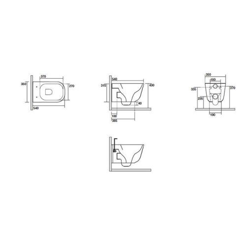 Чаша унитаза подвесная Kerasan Tribeca 511481 цвет белый без сиденья безободковая душевой смыв - фото 2