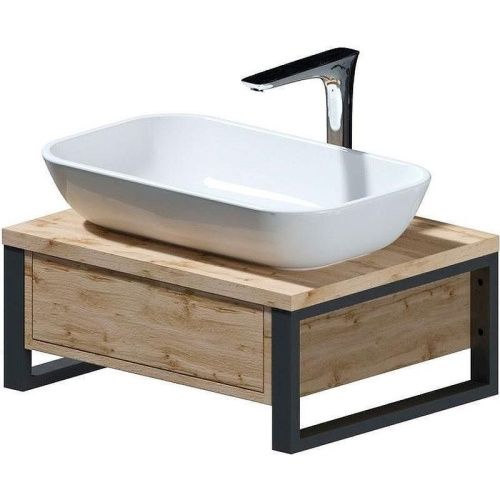 Тумба под раковину 1MarKa Grunge Loft Ц0000001580 60х50 подвесная цвет коричневый - фото 3