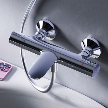 Смеситель для ванны и душа Am.Pm Like F8050000 настенный хром с термостатом
