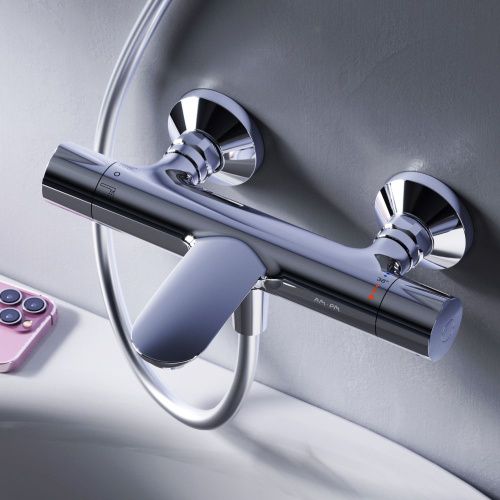 Смеситель для ванны и душа Am.Pm Like F8050000 настенный хром с термостатом