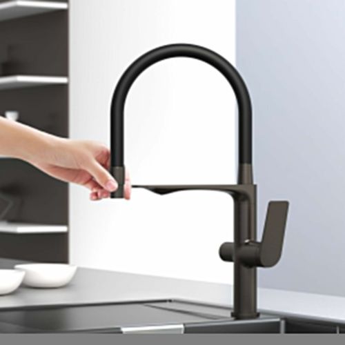 Смеситель для кухни Tokito MITSUISHI TOK-MIT-1012GM на мойку вороненая сталь - фото 3