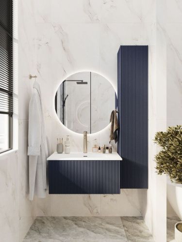 Тумба под раковину La Fenice Terra FNC-01-TER-BG-80 80х50 подвесная цвет синий - фото 4