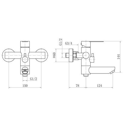Душевая стойка Fashun A52401N-1 настенная цвет серый - фото 3