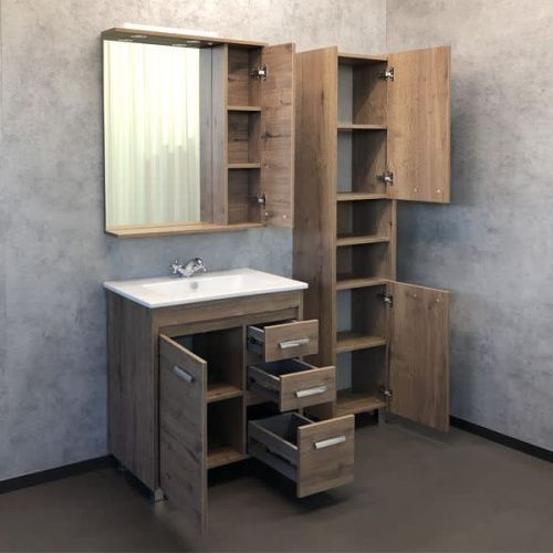 Тумба с раковиной Comforty Марио 00-00004157CF 80х50 напольная цвет коричневый - фото 5