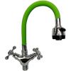 Смеситель для кухни D-Lin D153810-5T на мойку хром/зеленый