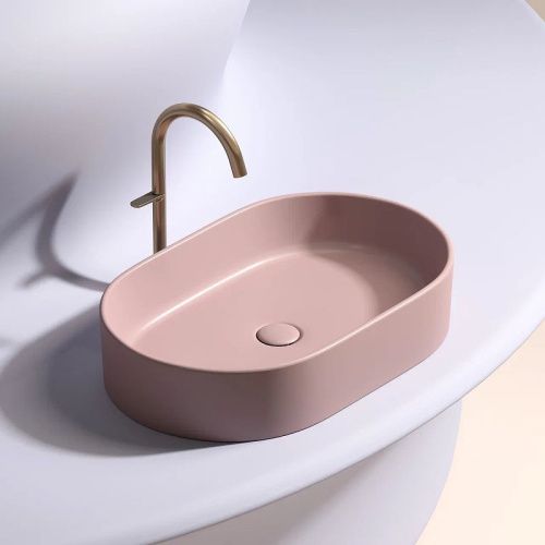 Раковина из сантехнического фарфора Ceramica Nova ELEMENT CN6048MP 60х40 накладная цвет розовый без отверстий под смеситель - фото 5