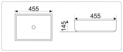Раковина из сантехнического фаянса CeramaLux 9439 50х50 накладная цвет белый без отверстий под смеситель - фото 2