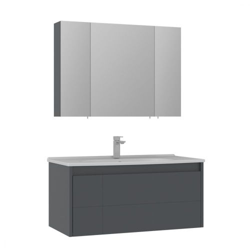 Тумба с раковиной Orka Likya 5002489 100х50 подвесная цвет черный - фото 2