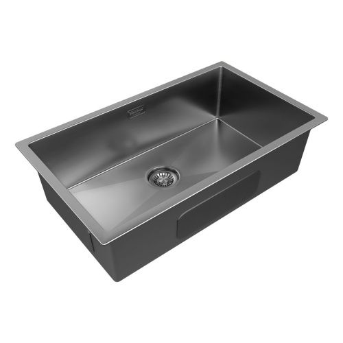 Кухонная мойка Paulmark ALLER 74 UNI PM807444-GM 70х40 цвет вороненая сталь поверхность брашированная - фото 2