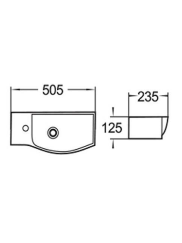 Раковина из сантехнического фаянса WeltWasser WW SK 10000008692 50х20 подвесная цвет белый 1 отверстие под смеситель - фото 3