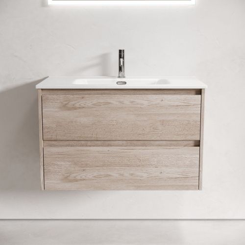 Тумба под раковину Sancos Libra LB80EG 80х50 подвесная цвет коричневый - фото 4