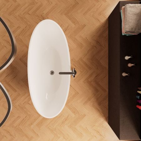 Ванна акриловая Frank 12523 170х80 отдельностоящая овальная с ножками