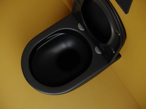 Унитаз подвесной Ceramica Nova VOGUE CN4008TMB черный с сиденьем микролифт безободковый смыв торнадо - фото 5