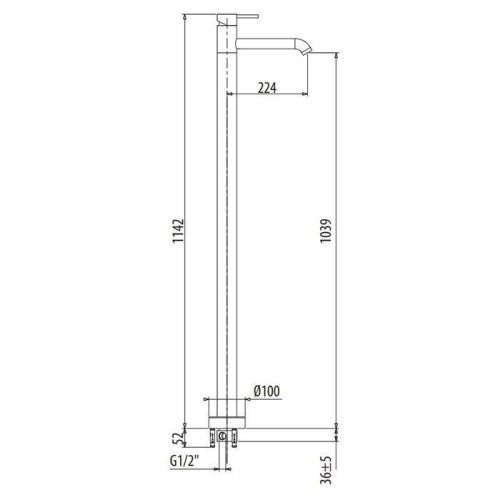 Смеситель Gattoni CIRCLE TWO 9109/90C0 напольный хром - фото 2