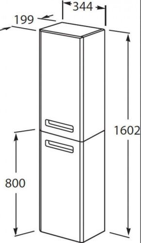 Шкаф-пенал Roca The Gap Original ZRU9302738 30х160 подвесной цвет белый - фото 3