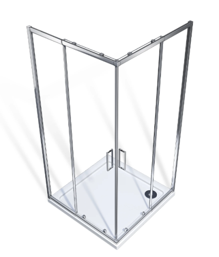 Душевой уголок Good Door SPIRIT СП00022 100х100 стекло прозрачное профиль хром без поддона - фото 3