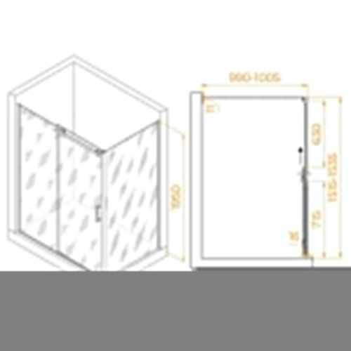 Душевой уголок RGW Tornado 02074450-11 150х100 стекло прозрачное профиль хром без поддона - фото 2