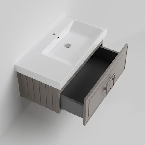 Тумба с раковиной La Fenice CUBO NFNC-01-CUB-C-90-1-90R 90х50 подвесная цвет бежевый - фото 2