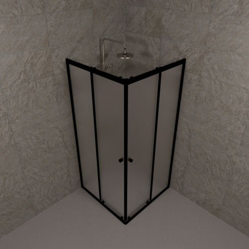 Душевой уголок Тритон Вента-БВ Щ0000064631 90х90 стекло матовое профиль черный без поддона - фото 4