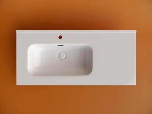 Раковина из сантехнического фарфора Ceramica Nova ELEMENT CN7003L 100х50 накладная цвет белый 1 отверстие под смеситель - фото 2